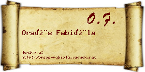 Orsós Fabióla névjegykártya
